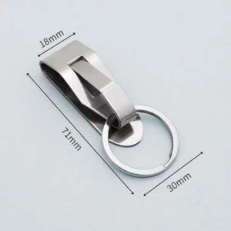 2Pcs Secure Belt Clip Key Holder w Metal Hook & Heavy Duty 30mm Keychain Ring