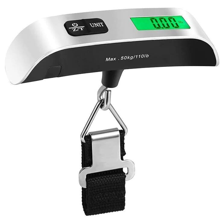 Electronic Backlit Luggage Scale with 110lb Capacity, .02lb Graduation