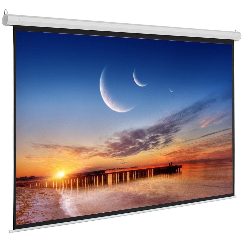 92" 16:9 HD 4K 3D Motorized Projector Screen Projection Remote Electronics New
