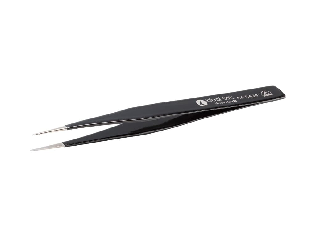 Ideal-Tek AA.SA.NE.B - ESD Epoxy Coated Tweezers, Fine, Pointed Tip, 5.12'