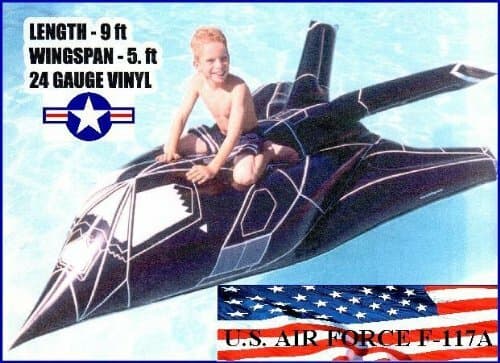 9 FT INFLATABLE F-117A STEALTH FIGHTER POOL FLOAT WATER CRAFT ICF TOYS