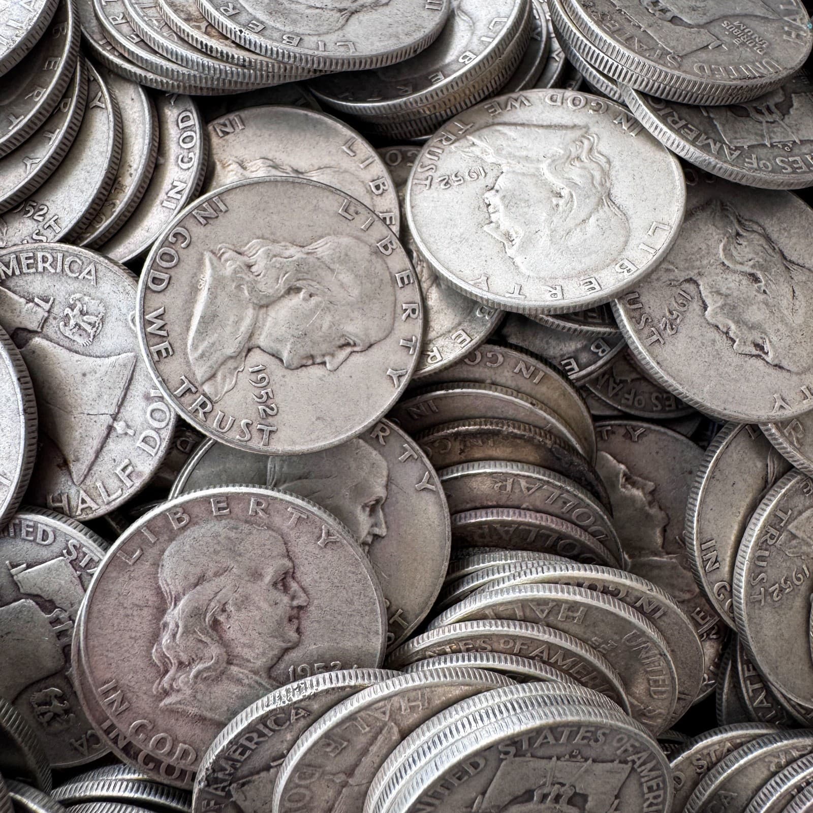 Lot of 1952 Franklin Half Dollar Coins; 90% Silver; Choose How Many; Ships Free