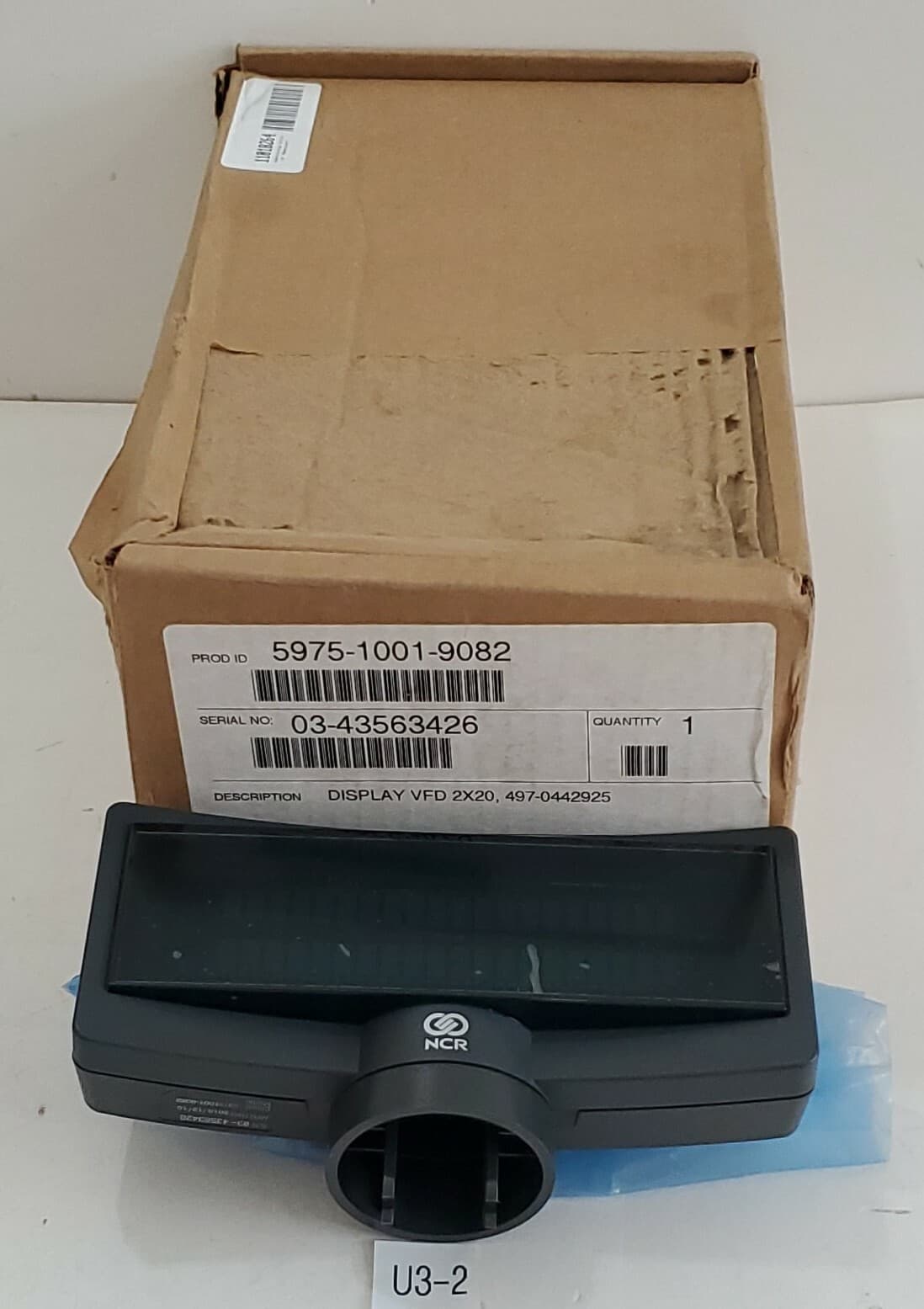 *NEW IN BOX* NCR 5975-1001-9082 Charcoal Pole Display VFD 2x20 + Warranty!