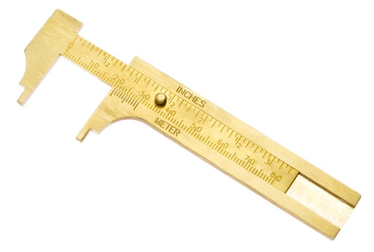 3" 80mm Brass Sliding Vernier Caliper Gauge Measuring Scale Ruler SAE & Metric