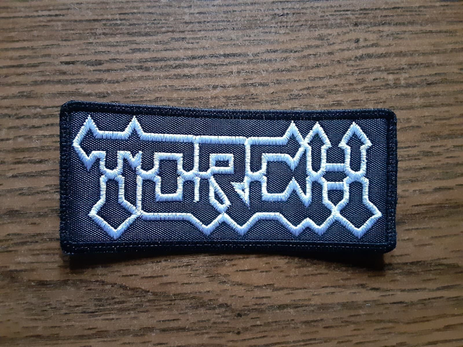 TORCH,SEW ON WHITE EMBROIDERED PATCH