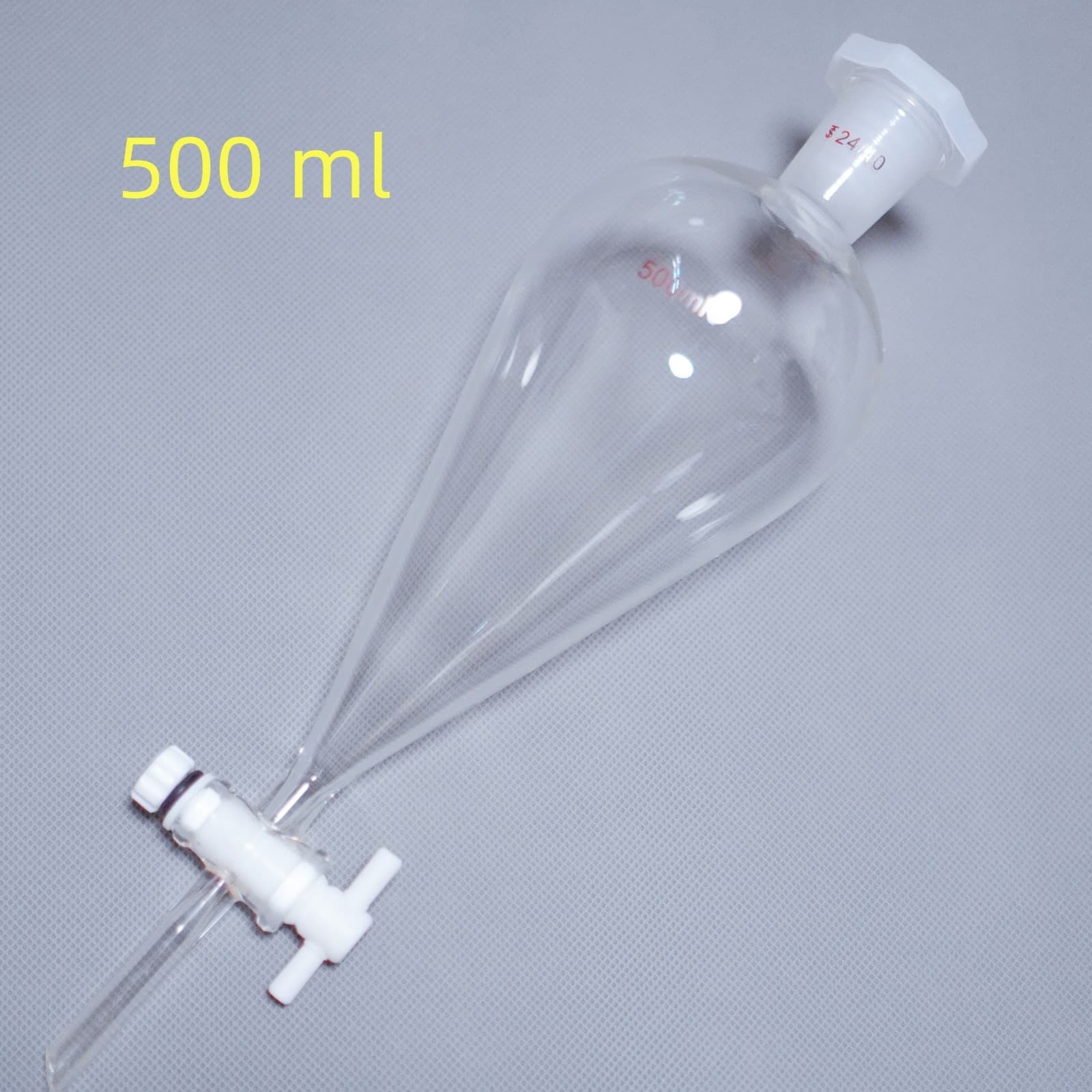 Lab glass separatory funnel 250 ml-5000 ml, telfon stopcock glass separator