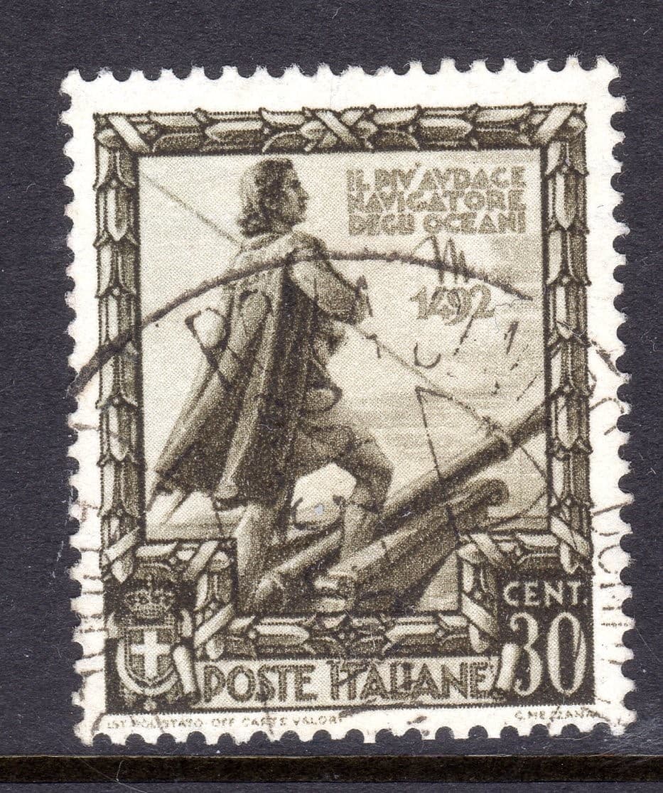 Italy Scott # 403 VF Used 1938 30 C Proclamation of the Empire Columbus #1