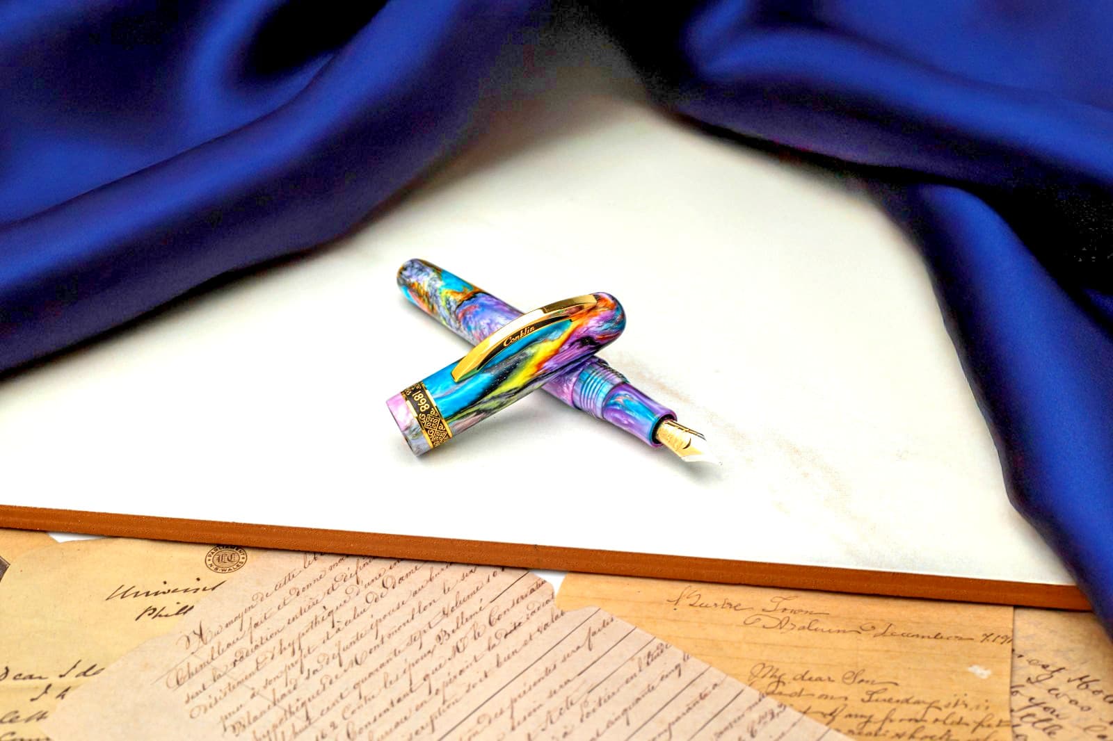 CONKLIN 1898 GOLD TRIM FOUNTAIN PEN PRIMARY MANIPULATION 4.5 14K FINE NIB #63/98