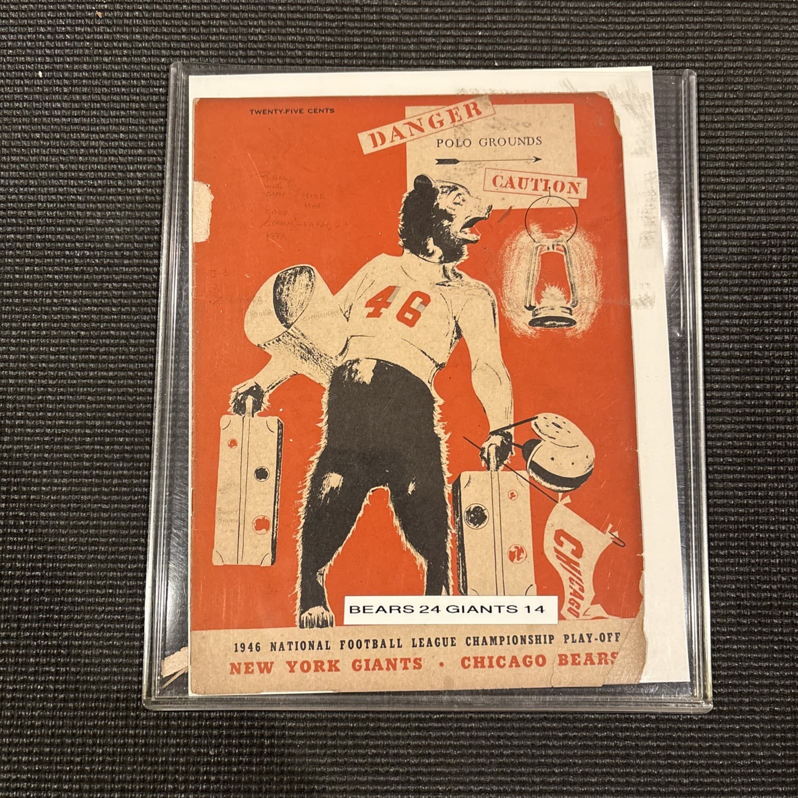 1946 NFL Championship (NY Giants vs. Chicago Bears) Official Program