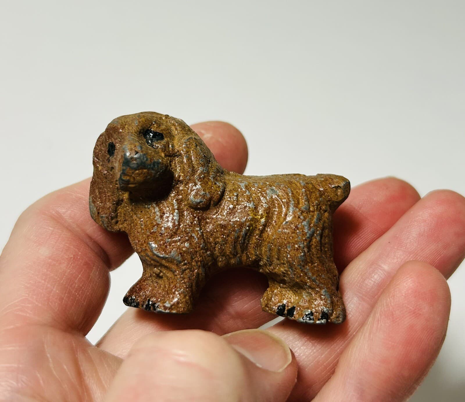 Vintage Cast Lead-Metal Cocker Spaniel-Dog Toy-Figurine - Brown Painted 2"