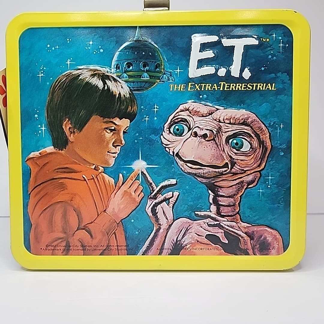 Vtg 1982 E.T. The Extra-Terrestrial Metal Lunchbox w/ Tags Complete w/ Thermos