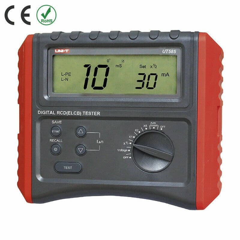 UNI-T UT585 Digital RCD (ELCB) Testers AUTO RAMP Leakage Circuit Breaker Mete✦Kd