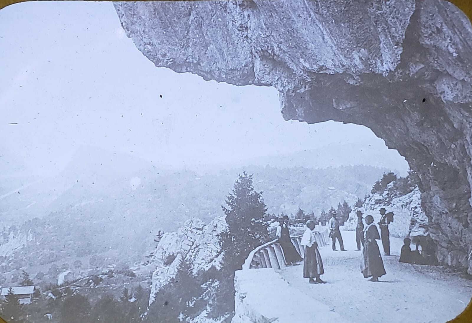 A Highway in Switzerland, c1900's, Magic Lantern Glass Slide