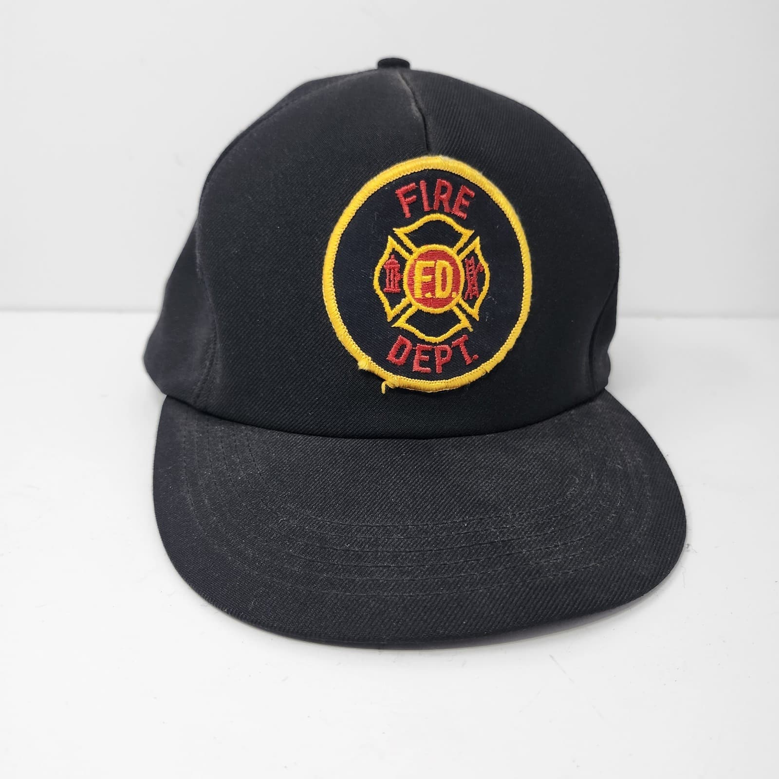 Vintage Fire Department Cap Hat Fechheimer Bros Large/XL Snapback Made in USA
