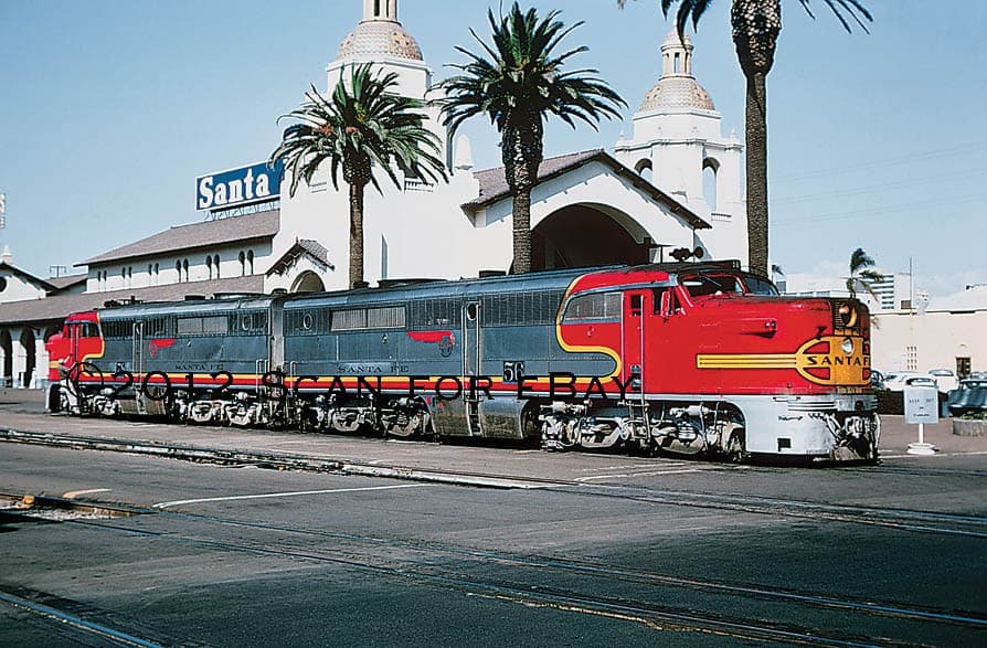 ATSF Santa FE ALCO PA1’s San Diego Union Station Postcard - MINT!