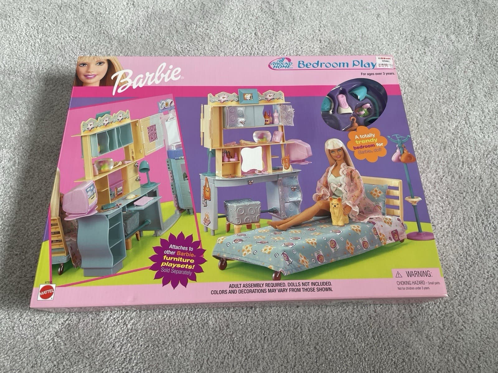 New Barbie All Around Home Bedroom Playset 67552 Mattel 2000