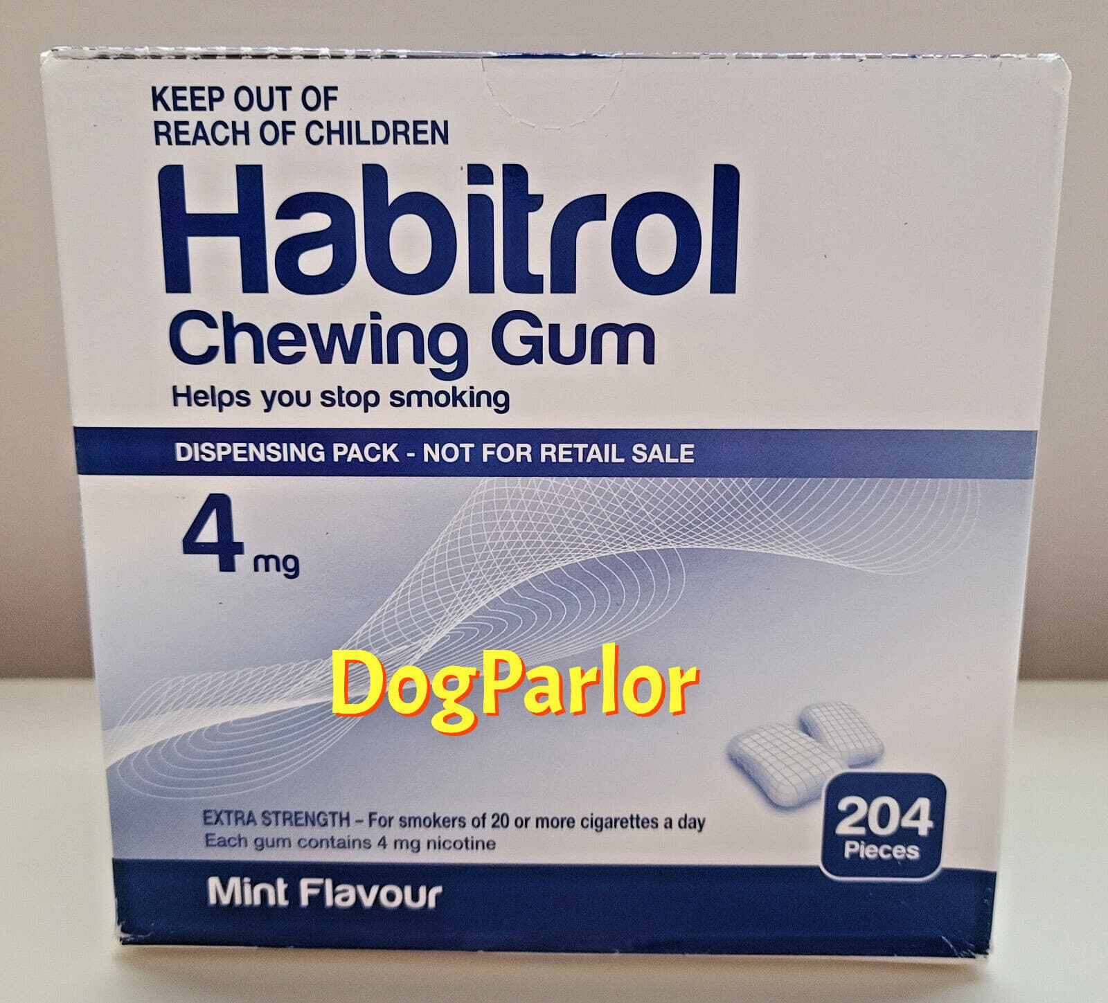 Habitrol Nicotine Gum 4mg Mint Bulk 2 Boxes = 408 Pieces Fresh 07/2027