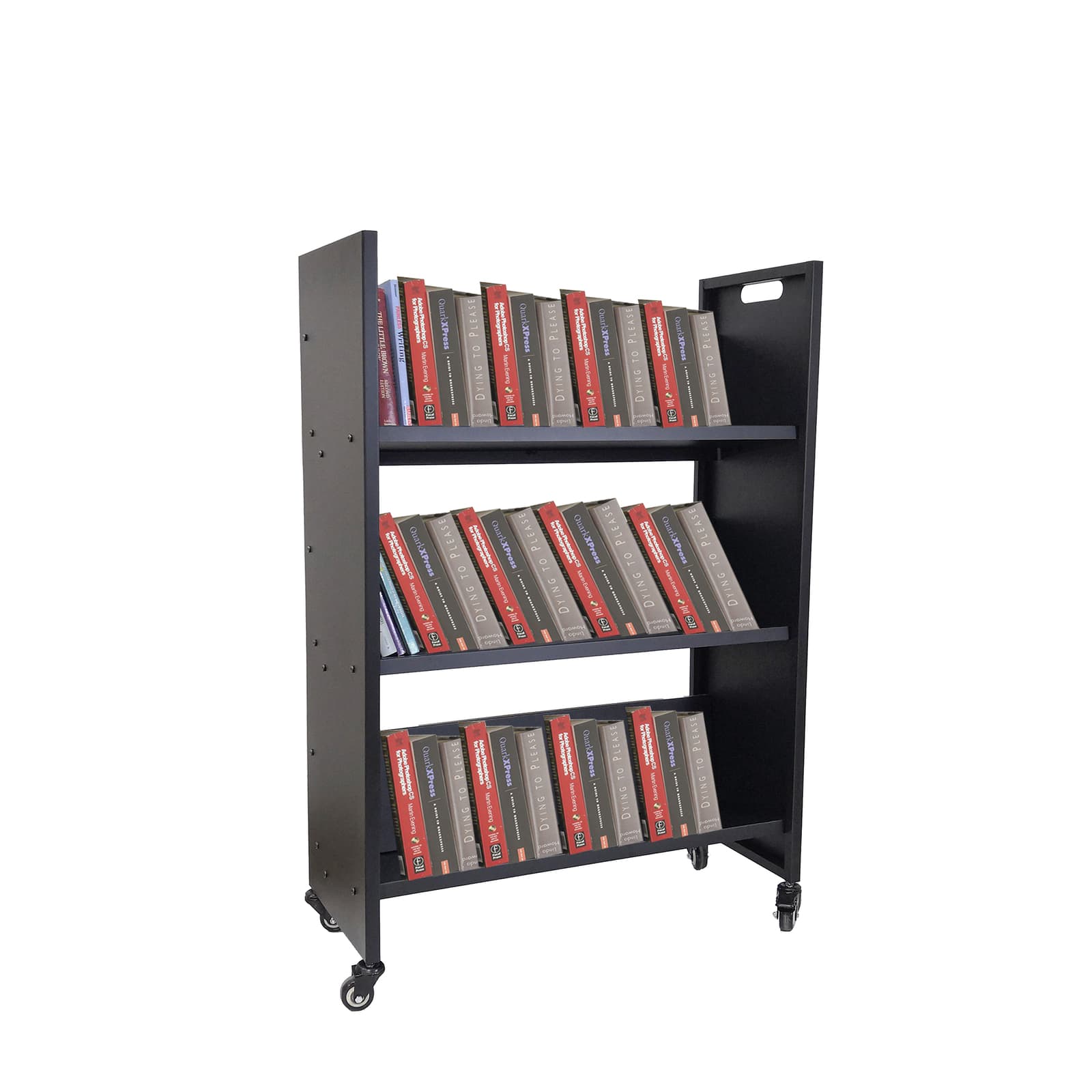 Metal Book Cart Rooling Book Truck Library Book Cart Wheels Pew Cart BookTrolley