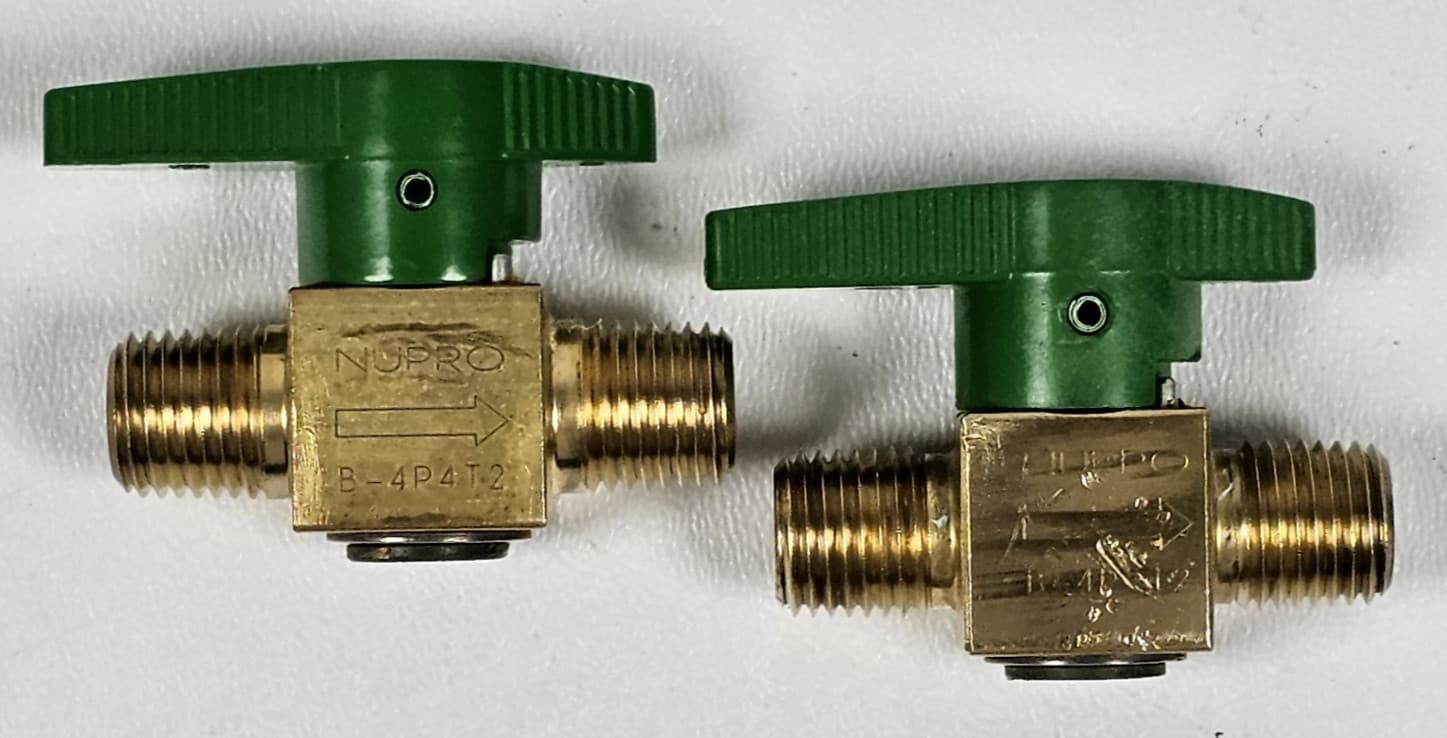 Lot of 2 1/4" MNPT Brass Quarter Turn Plug Valve Swagelok Nupro B-4P4T2