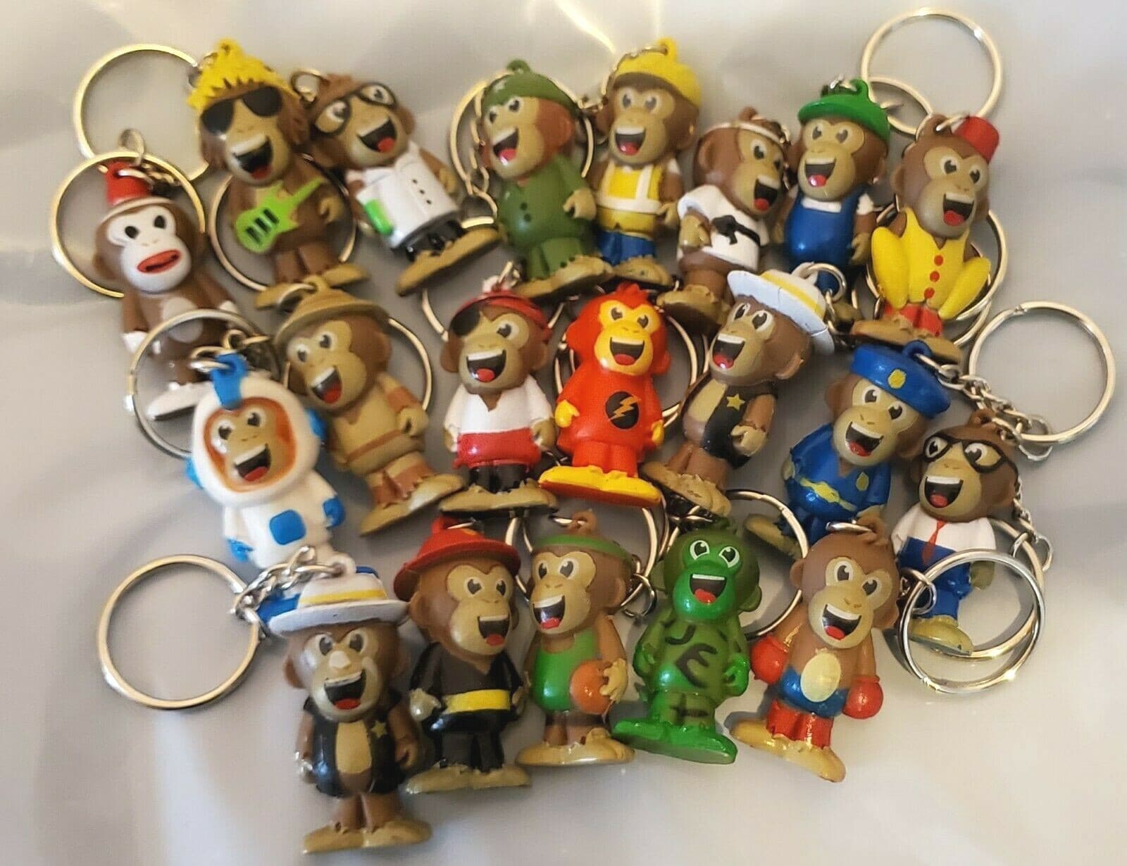 12 Monkey Keychains Great for Party Favors Birthdays Goody Bags Collectibles