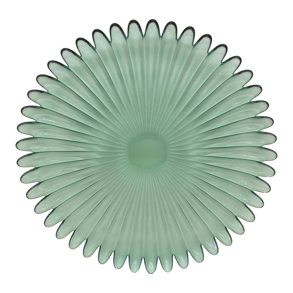 Green Glass Charger Decorative Plate Elegant Dining Wedding Table Plate Set of 4