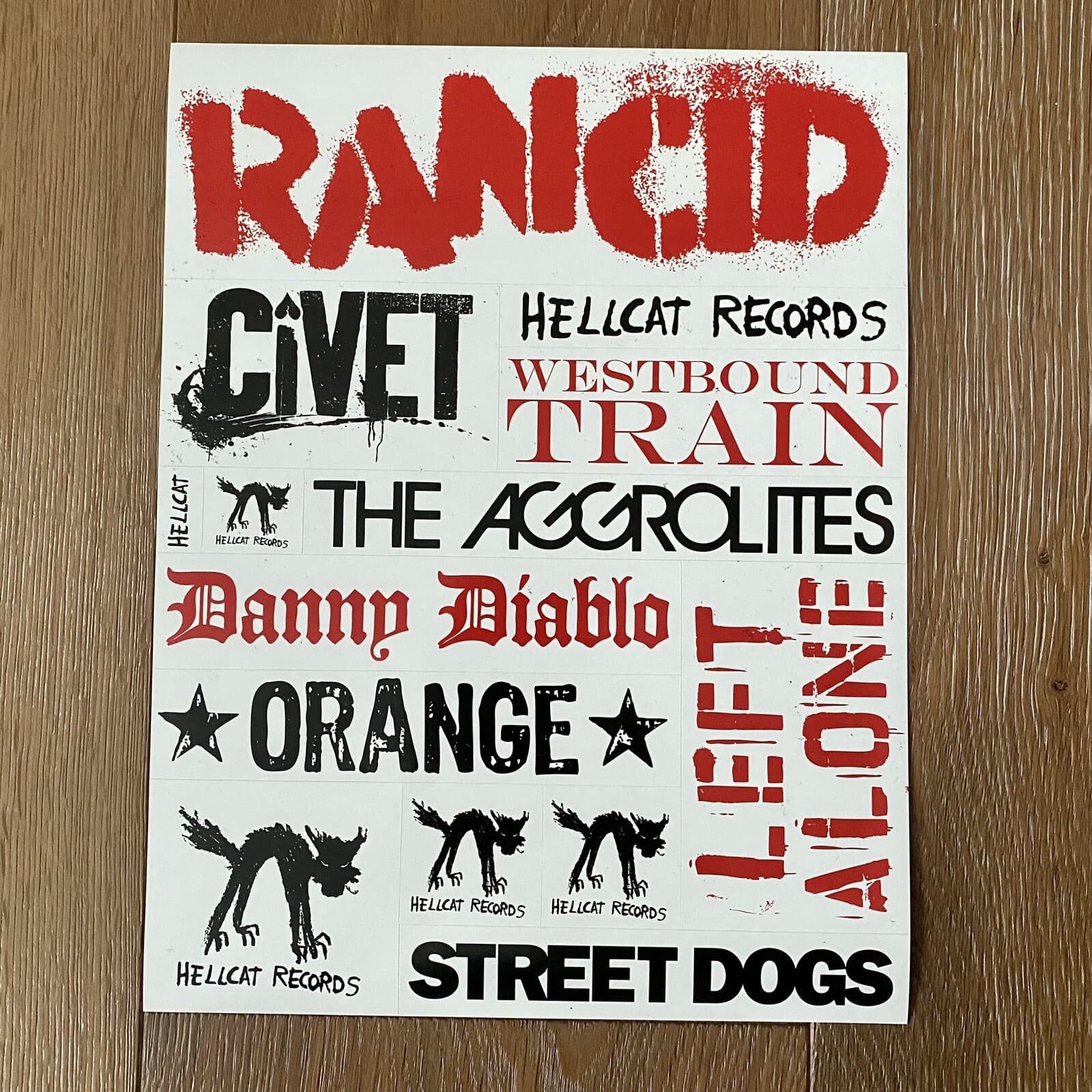 Rancid x Hellcat Records Sticker Sheet / Promo Poster (Let the Dominoes Fall)