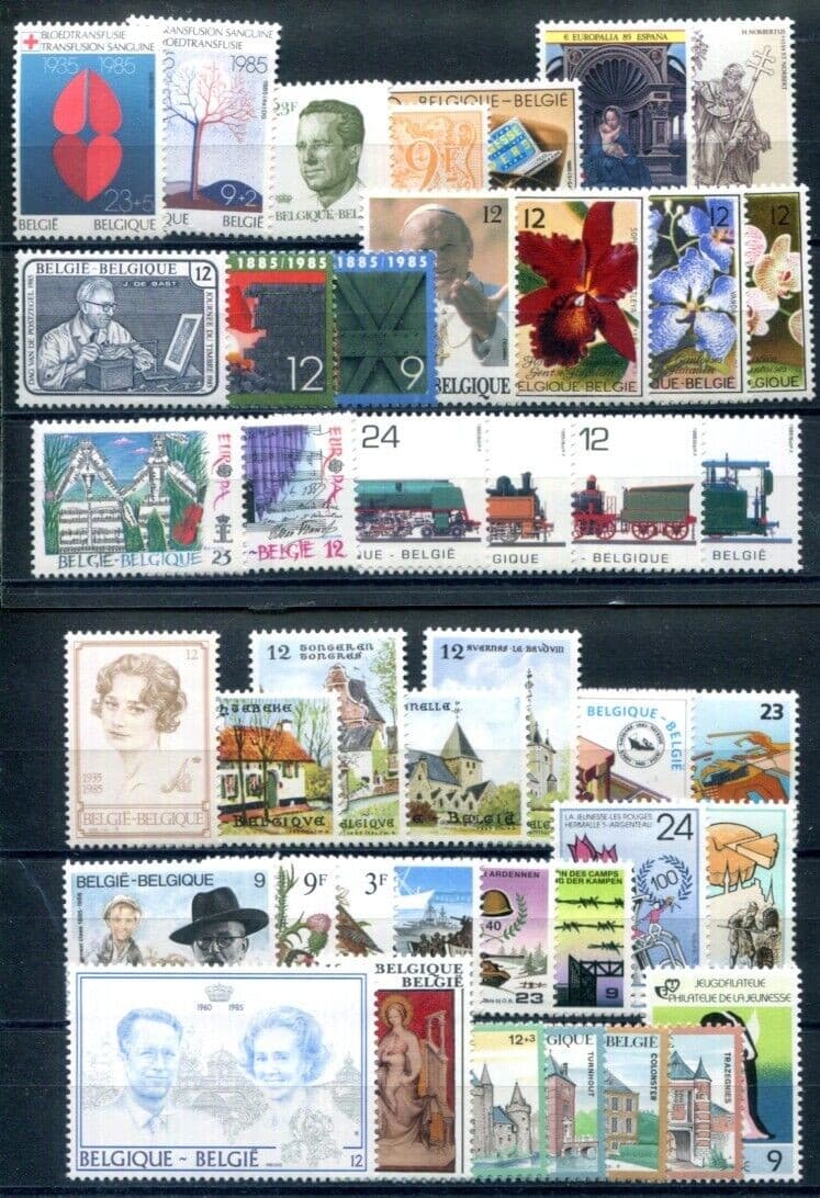 BELGIUM 1985 2164-2250 ** MINT VINTAGE almost complete without blocks (00098
