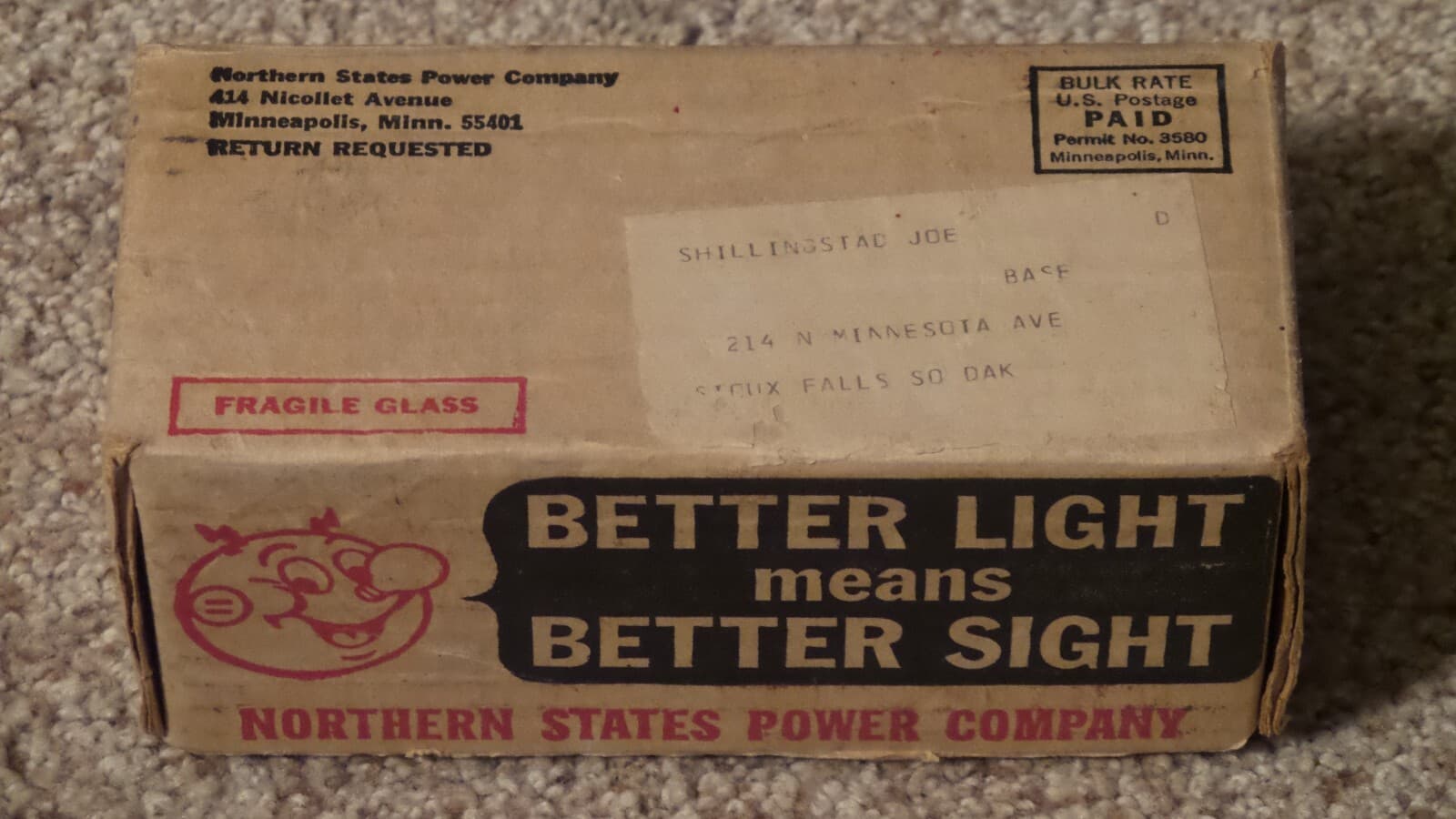 Vintage Reddy Kilowatt Advertising Light Bulb with NSP Box & Bulb Included Works