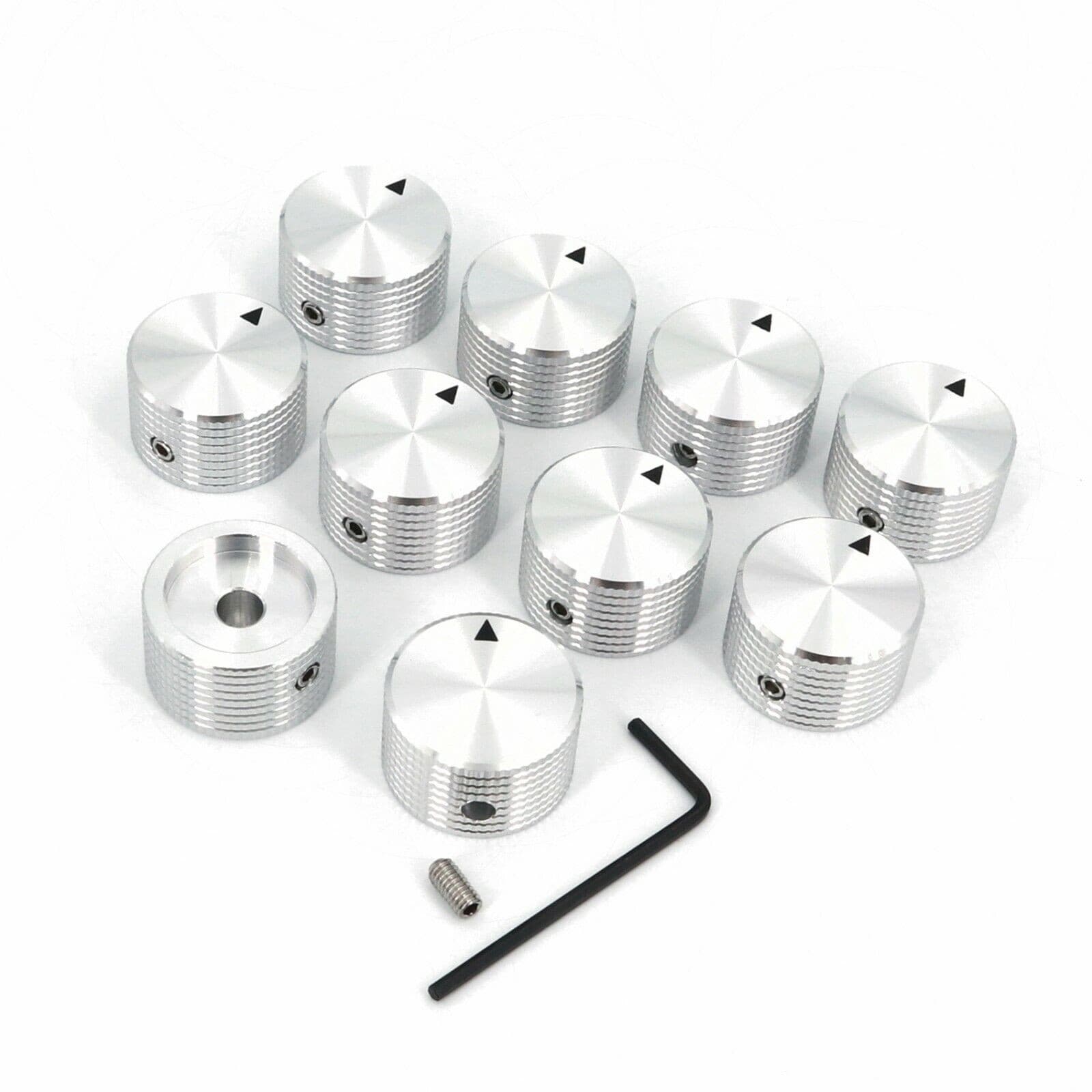 10PCS SOLID Aluminum Amplifier Control VOLUME Rotary Cap Potentiometer Knob 6mm