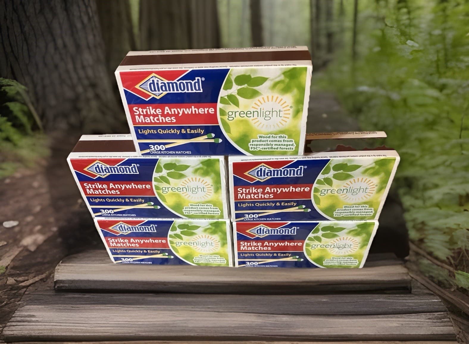 (5 boxes) Diamond Strike Anywhere Matches (300 per box/900 Total) New Sealed