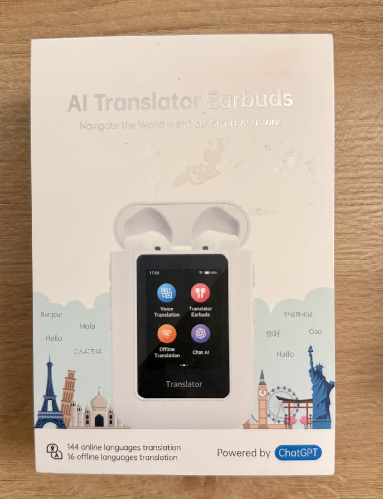 Wooask® A8 AI Language Translator Earbuds Powered by ChatGPT White - NEW