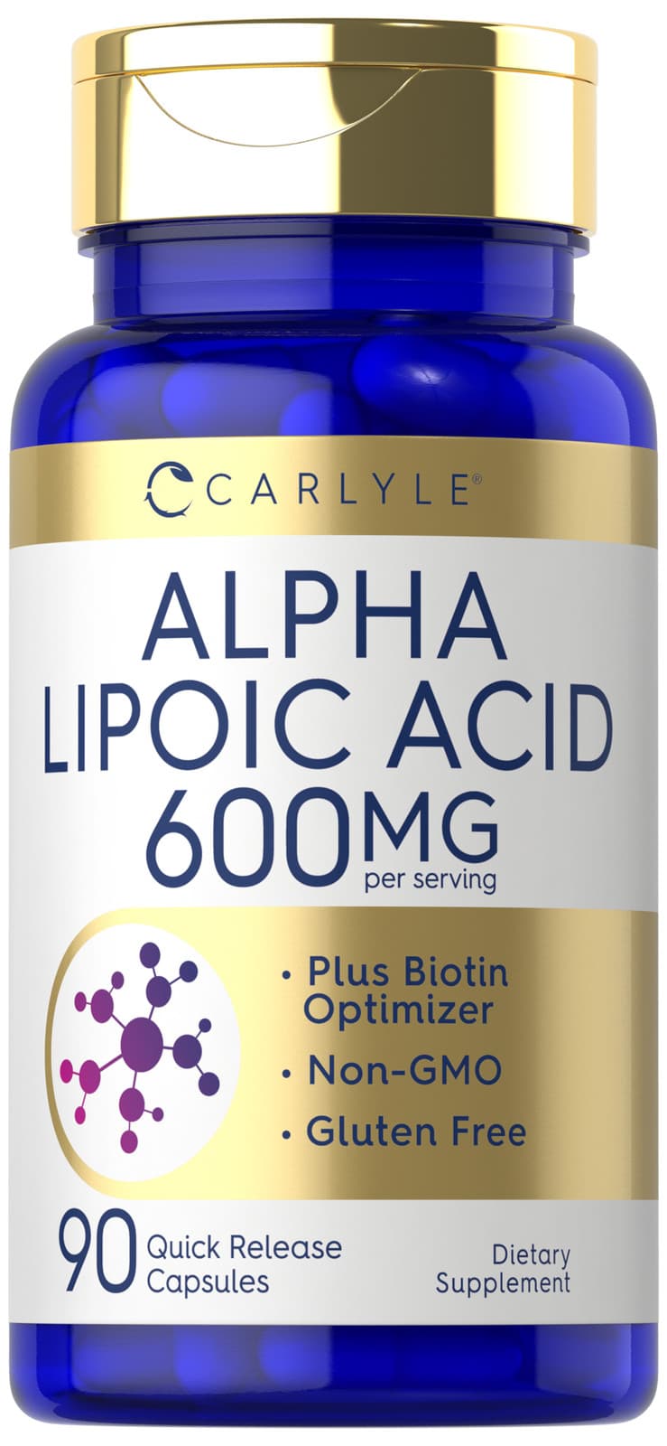 Alpha Lipoic Acid 600mg | Plus Biotin Optimizer | 90 Capsules | by Carlyle
