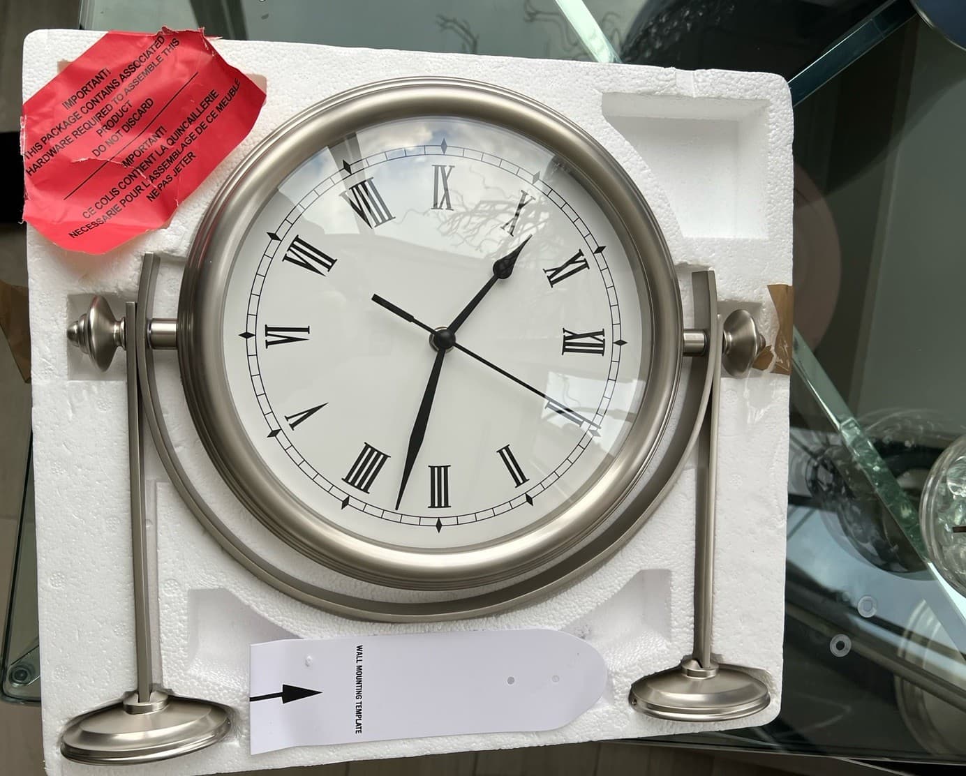 Brand New RARE Pottery Barn Train Station-Style Wall Clock