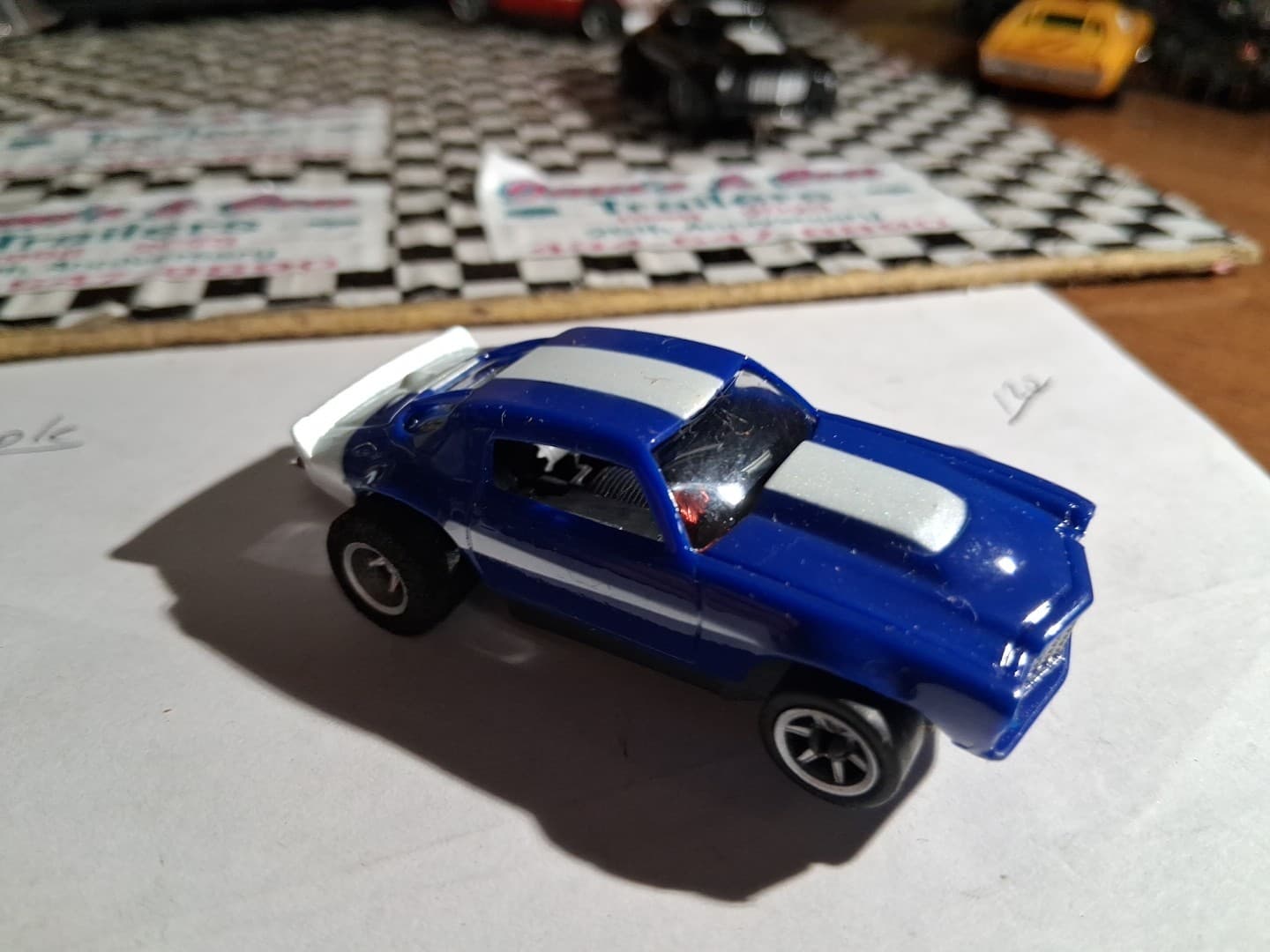 DASH MOTORSPORTS BALDWIN CAMARO BLUE &WHITE WITH N.O.S. AURORA CHASSIS FREE SHIP