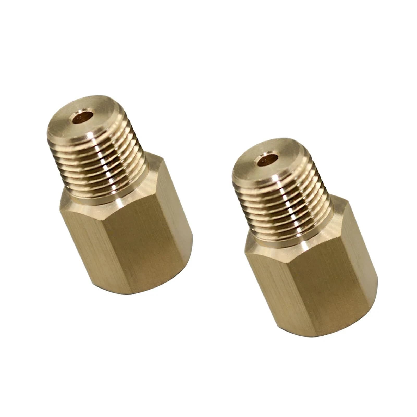 2PCS 1/8 BSPT Male to 1/8-27 NPT Female Thread Adapter for Gauge