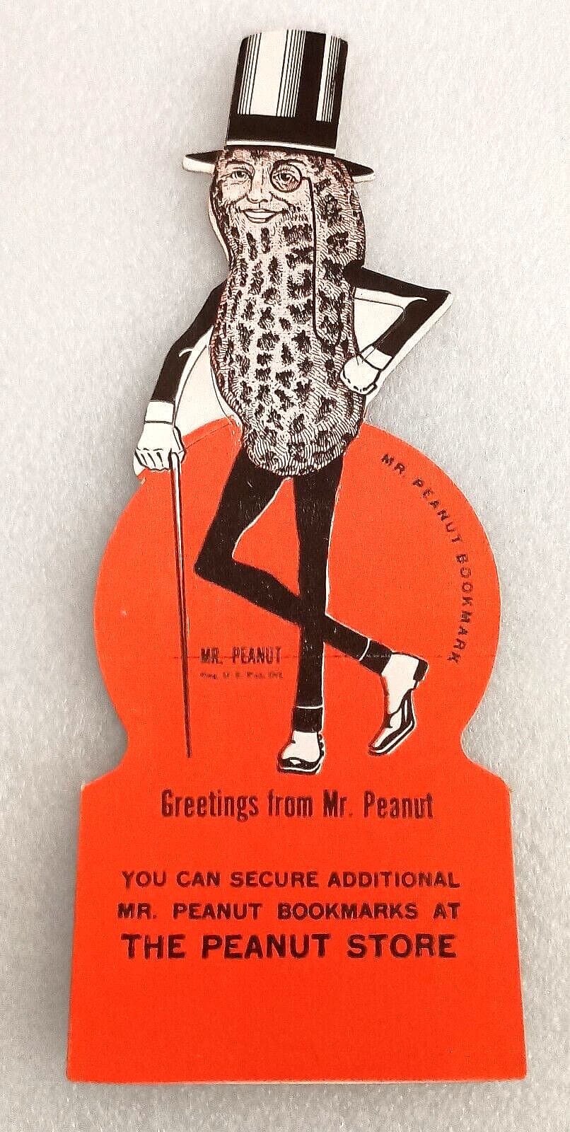 Rare Planters Mr. Peanut Cardboard Bookmark Unpunched NOS New 1940