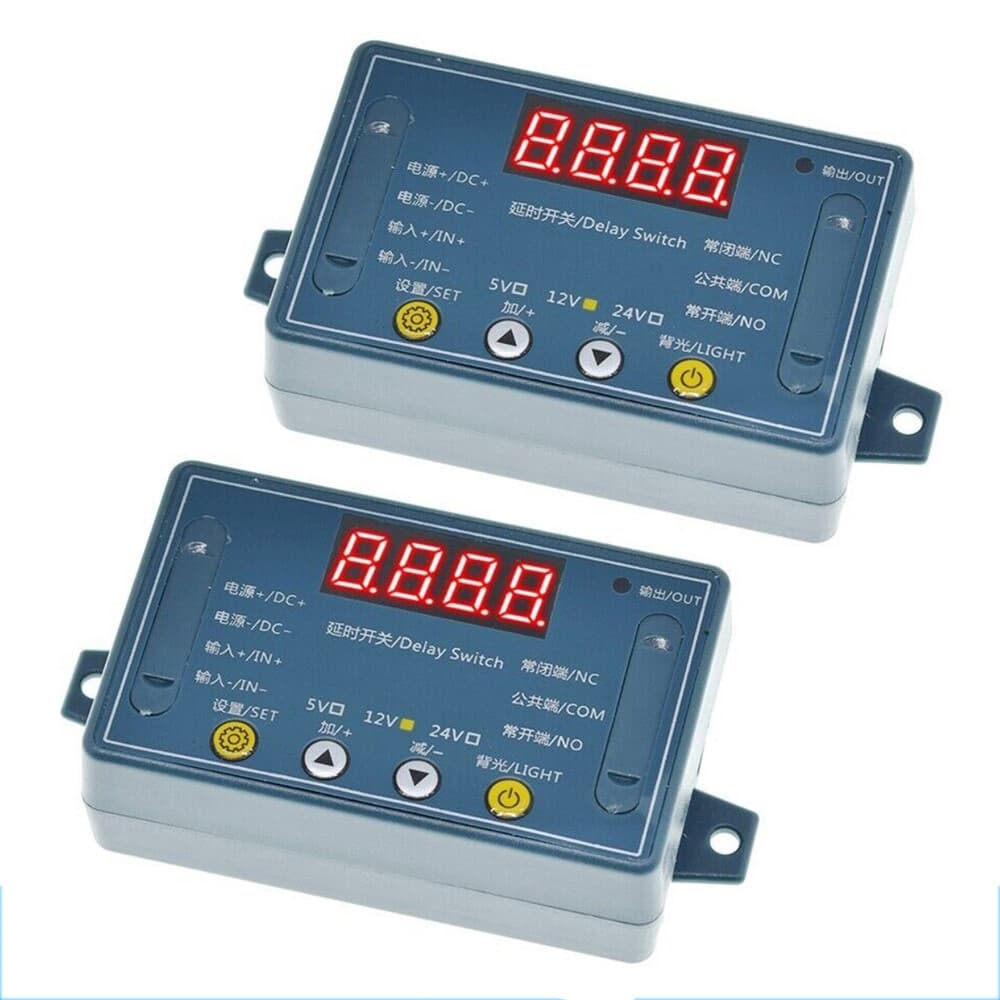 2X DC 12V 10A Adjustable Time Delay Relay Module LED Digital Timer Switch + Case