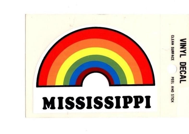 Lot of 12 Mississippi Rainbow Souvenir Luggage Decals Stickers - New - Free S&H