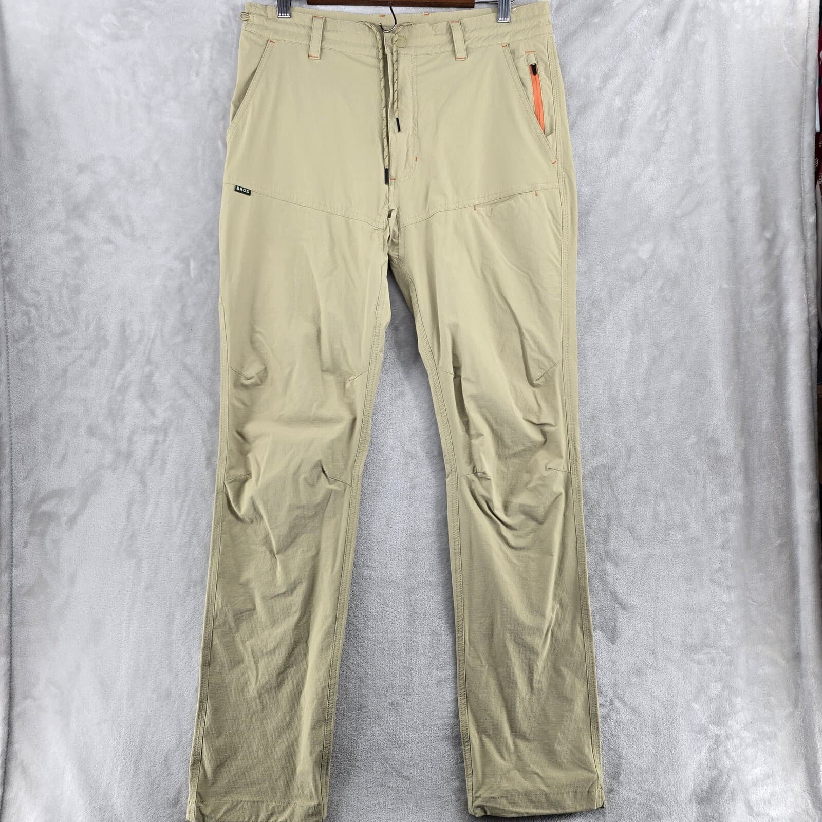 Howler Bros Hiking Pants Lightweight OutdoorcFishing Khaki Drawstring 32x34