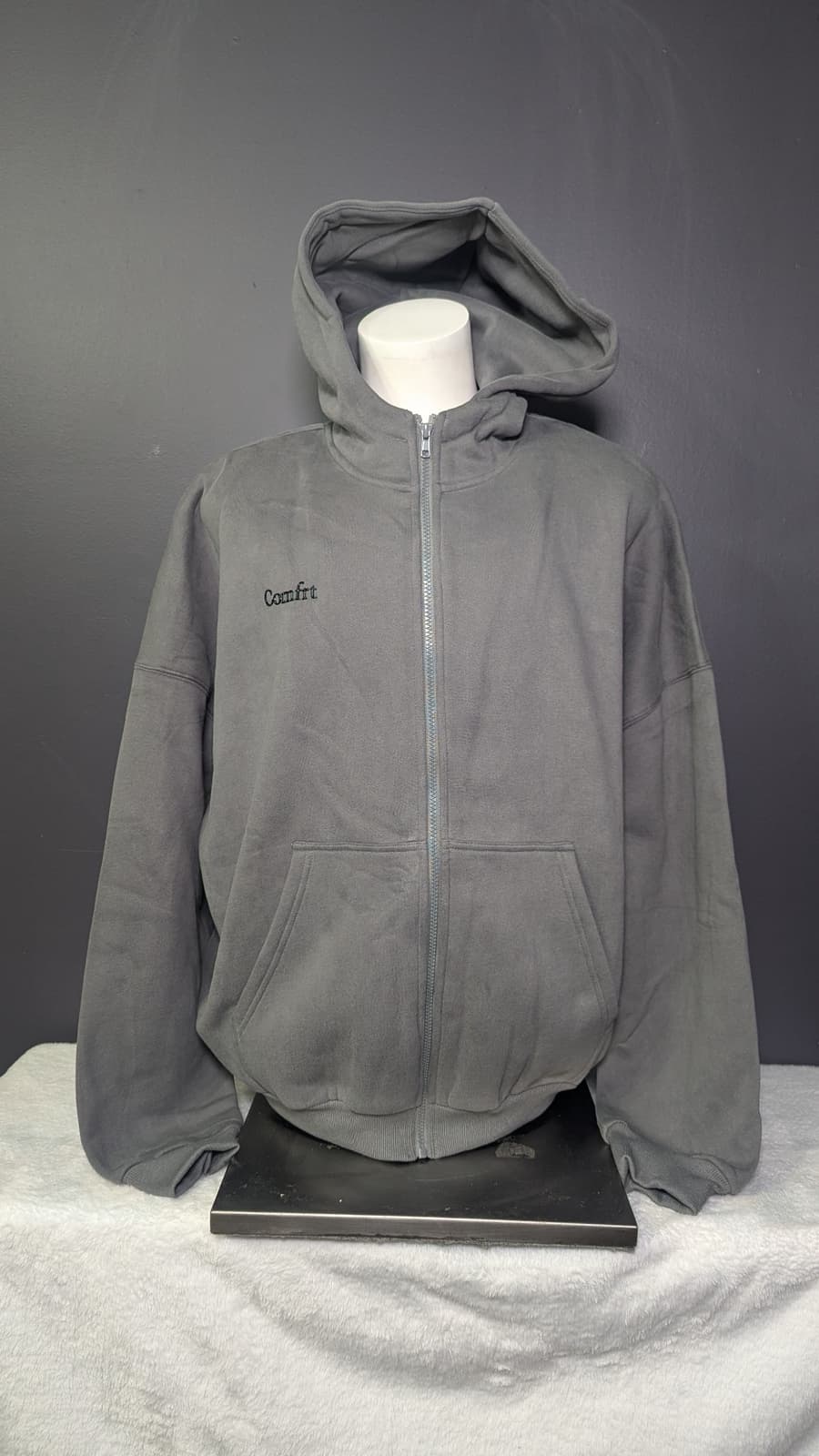 Comfrt Cloud Zip Hoodie Wolf Grey Color Unisex