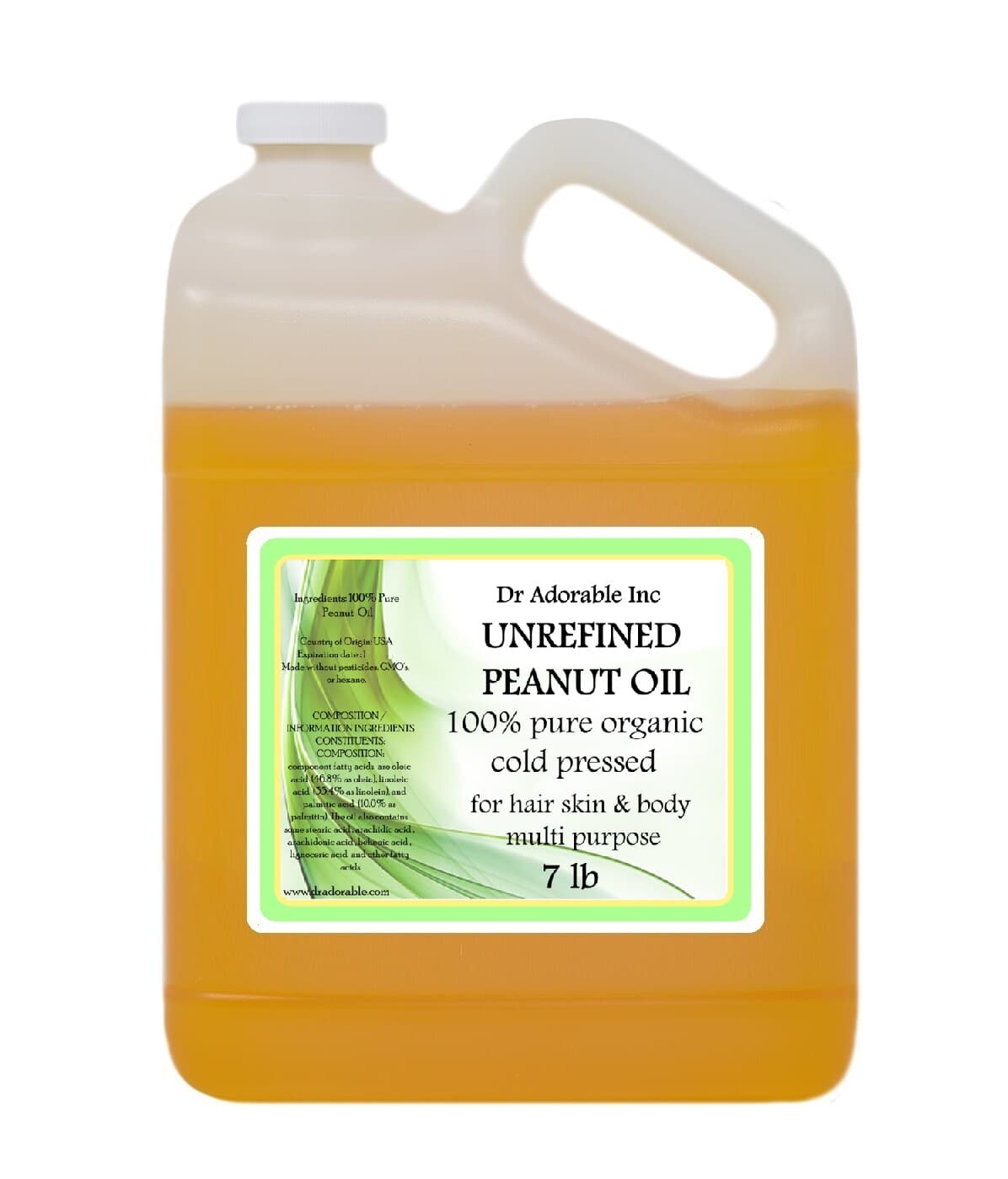 PEANUT OIL UNREFINED BY DR.ADORABLE ORGANIC 100% PURE COLD PRESSED 2oz-UP TO 7LB