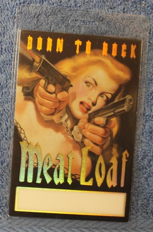 Vintage Meat Loaf Born to Rock Tour Perri Laminated Backstage Pass