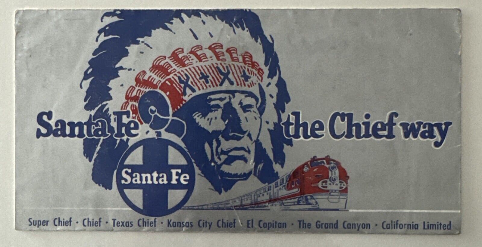 Santa Fe System Chief 1953 Railway Railroad Ticket Cover USA Cover Only