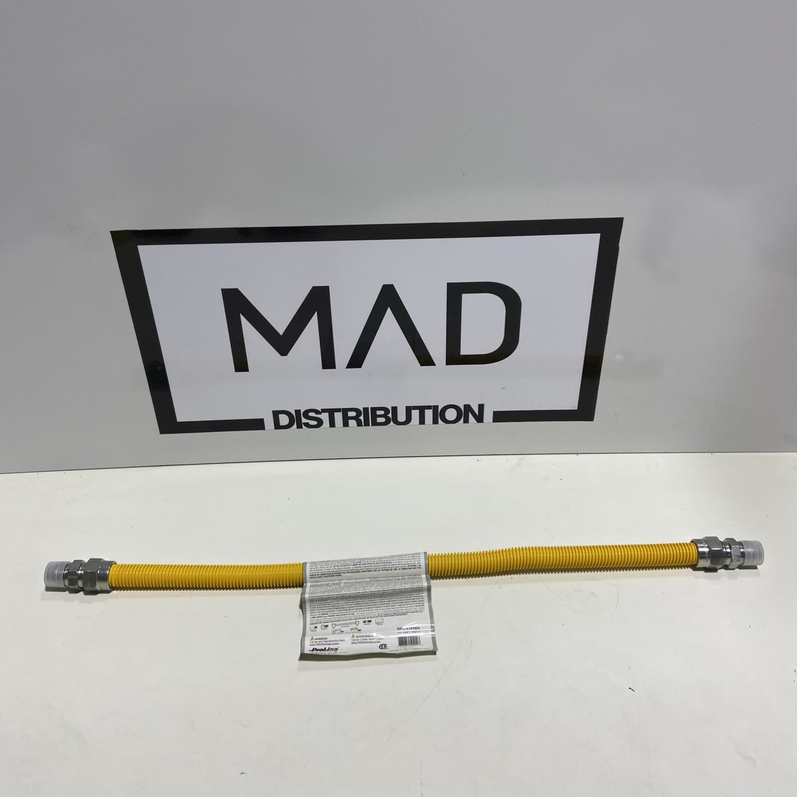 MUELLER EASYFLEX 24" 1/2"ID YELLOW EPOXY COATED SS GAS CONNECTOR G012YE101024