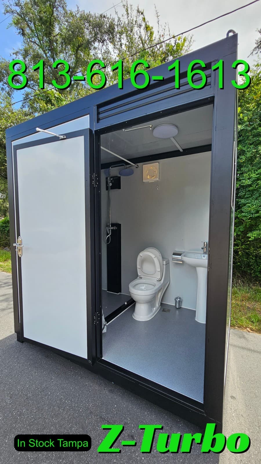 New Economical Steel Frame Semi-permanent Portable Shower Toilet Combo Bathroom