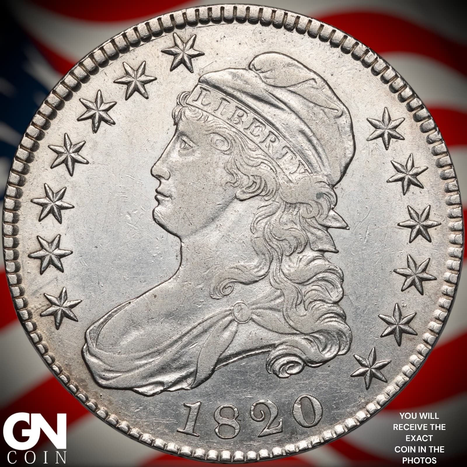 1820 Capped Bust Half Dollar A9010