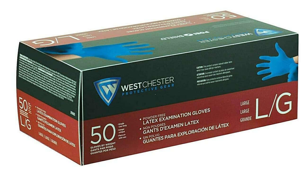 High Risk Exam Gloves West Chester Posi-shield Latex LARGE- Sold by Medicos Club