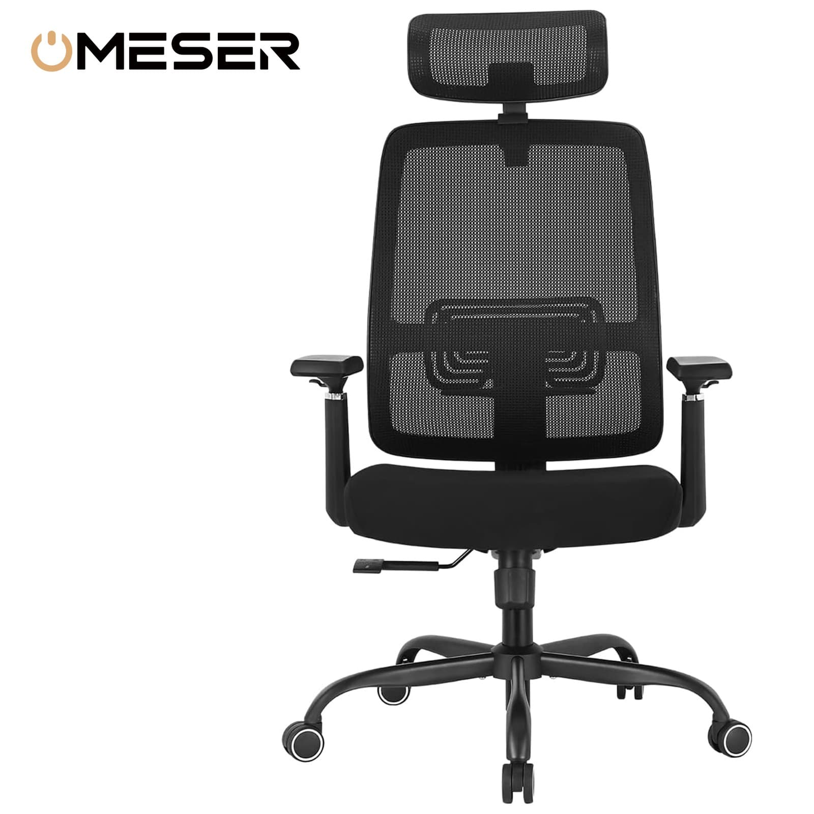 Ergonomic Office Chair with Adjustable Lumbar Support, Mesh Back & Headrest