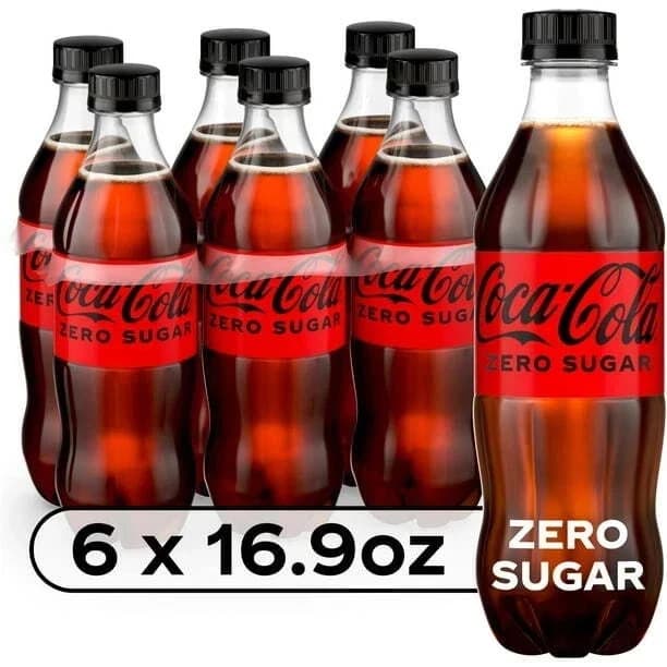 Coca-Cola Zero Sugar Soda 16.9 fl oz Bottles (6 Pack) – Sugar-Free
