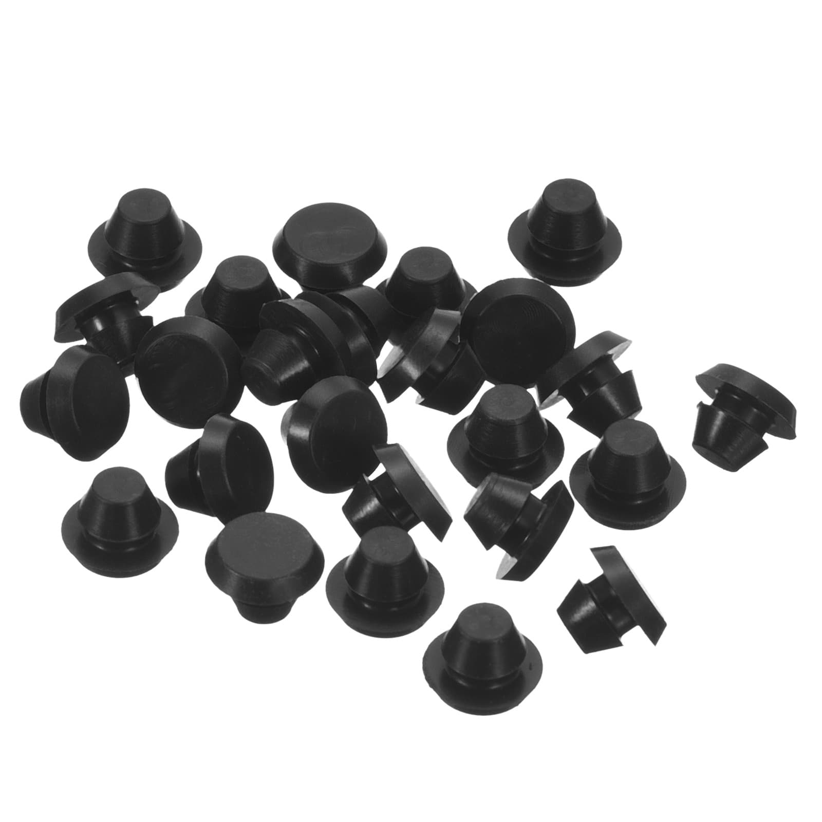 25Pcs Silicone Plugs Rubber Round Hole Plugs for 5-5.5mm Hole Black